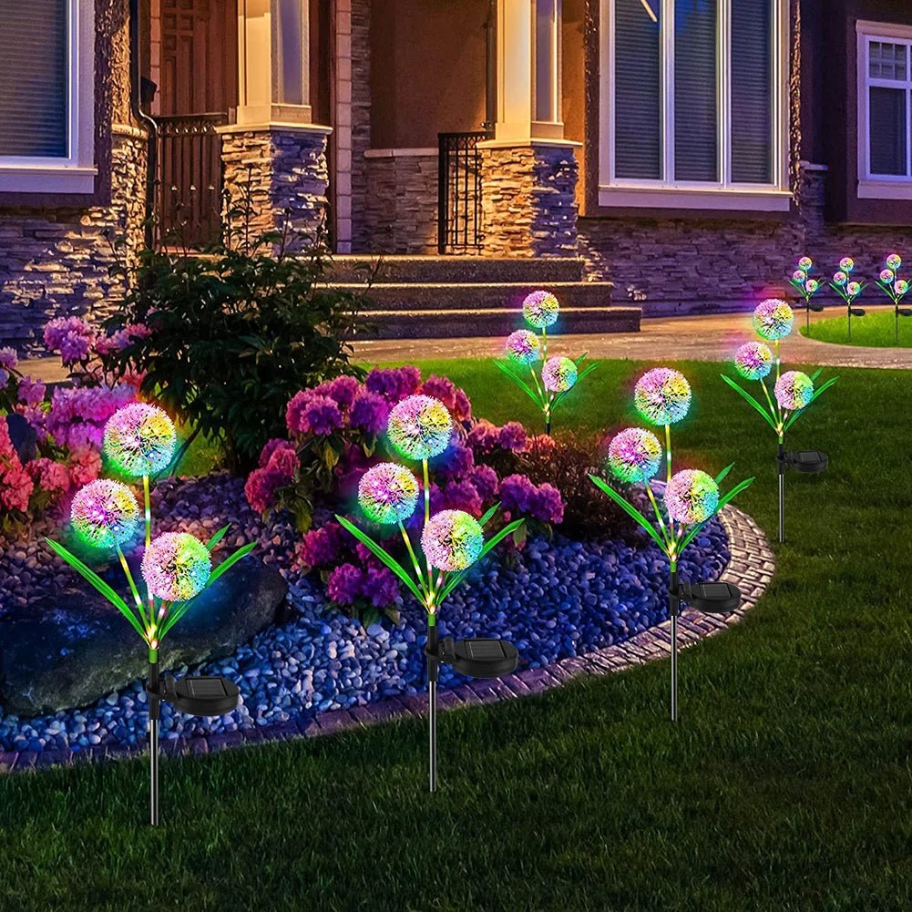 Solar Dandelion Garden Lights LED Fairy Firework Outdoor Decor