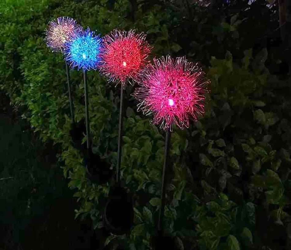 Solar Dandelion Garden Lights LED Fairy Firework Outdoor Decor