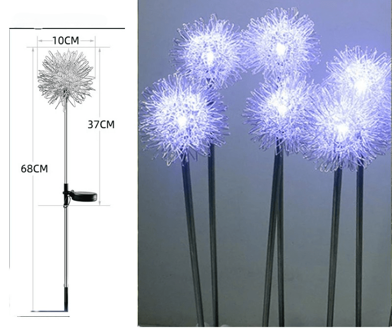 Solar Dandelion Garden Lights LED Fairy Firework Outdoor Decor