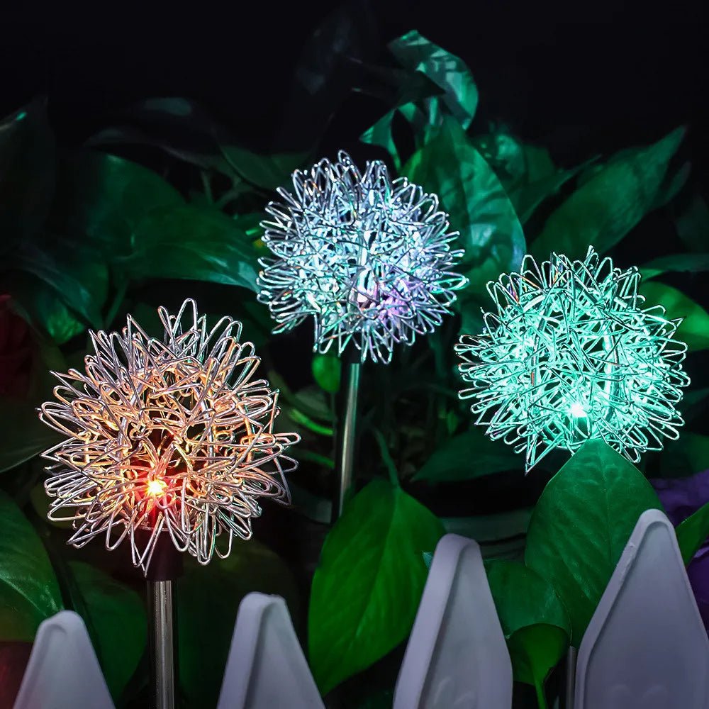 Solar Dandelion Garden Lights LED Fairy Firework Outdoor Decor
