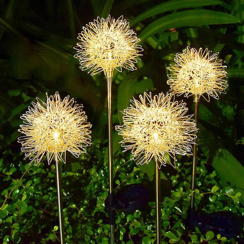 Solar Dandelion Garden Lights LED Fairy Firework Outdoor Decor
