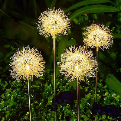 Solar Dandelion Garden Lights LED Fairy Firework Outdoor Decor
