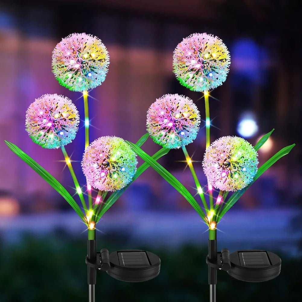Solar Dandelion Garden Lights LED Fairy Firework Outdoor Decor