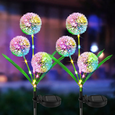 Solar Dandelion Garden Lights LED Fairy Firework Outdoor Decor