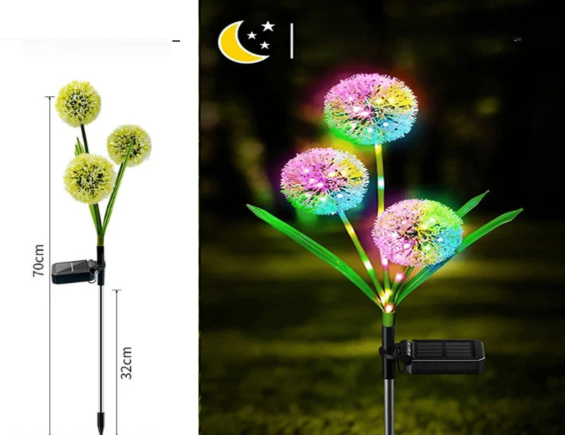 Solar Dandelion Garden Lights LED Fairy Firework Outdoor Decor