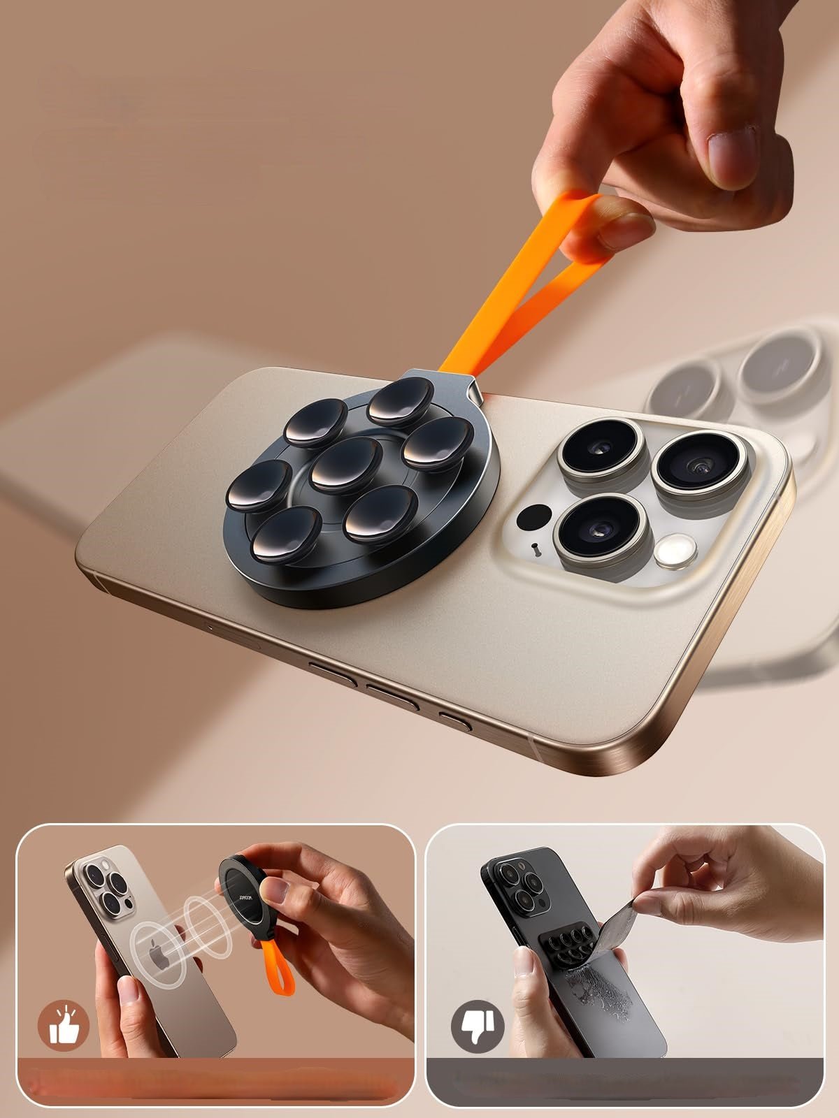 Magnetic Phone Holder Suction Cup Universal Wall Mirror Mount Stand