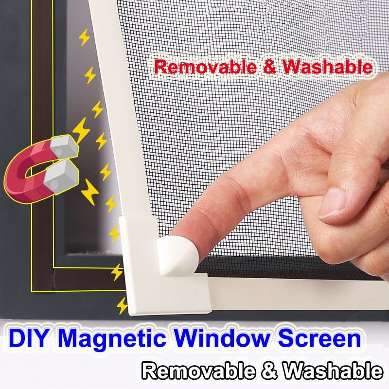 Magnetic Window Screen Adjustable Mesh Washable Anti Mosquito Net