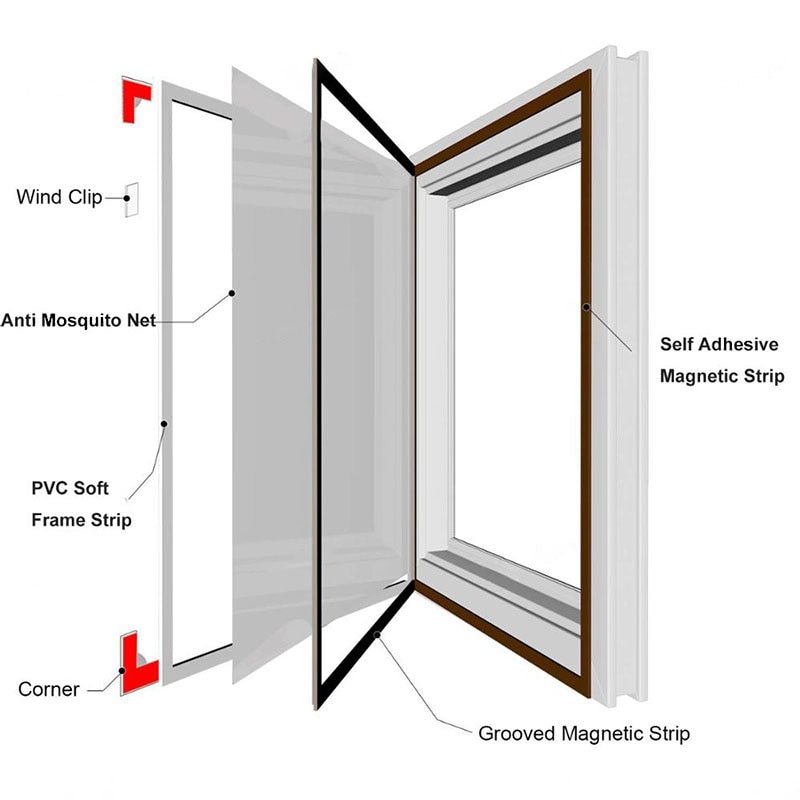Magnetic Window Screen Adjustable Mesh Washable Anti Mosquito Net