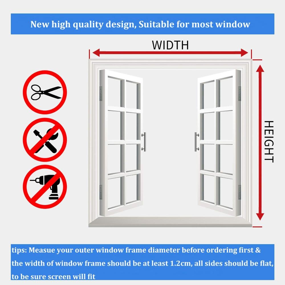 Magnetic Window Screen Adjustable Mesh Washable Anti Mosquito Net