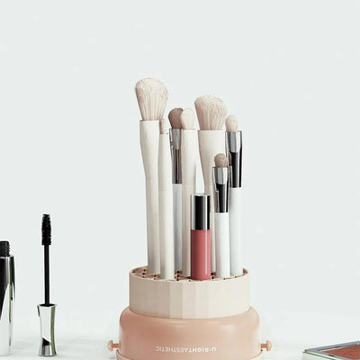 Makeup Brush Silicone Cleaning Mat With Holder And Drying Pad