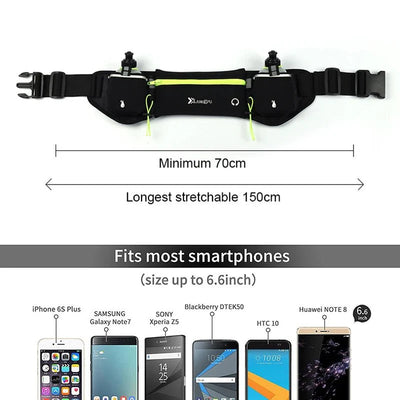 Marathon Trail Running Waist Pack With Dual Pockets For Phone And Bottle