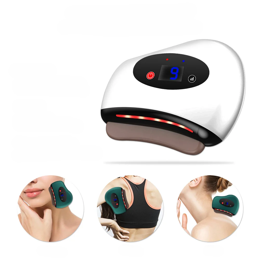 Electric Hot Compress Guasha Massager Facial And Body Scraping Tool