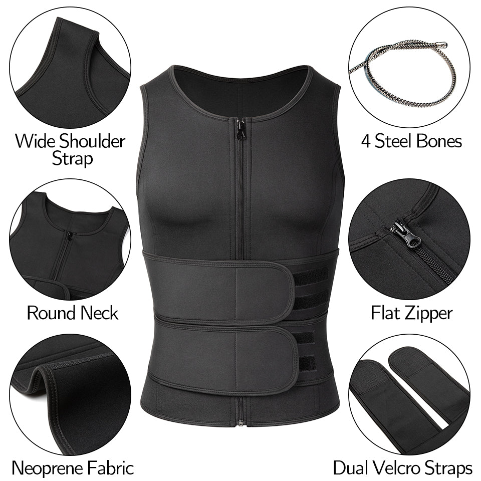 Men's Neoprene Sauna Vest Slimming Body Shaper For Workout