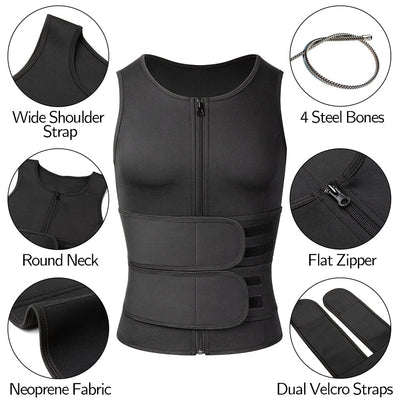 Men's Neoprene Sauna Vest Slimming Body Shaper For Workout