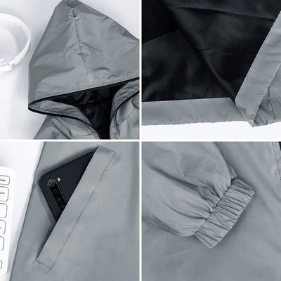 Men's Reflective Running Jacket Lightweight Windproof Breathable Outdoor Sports