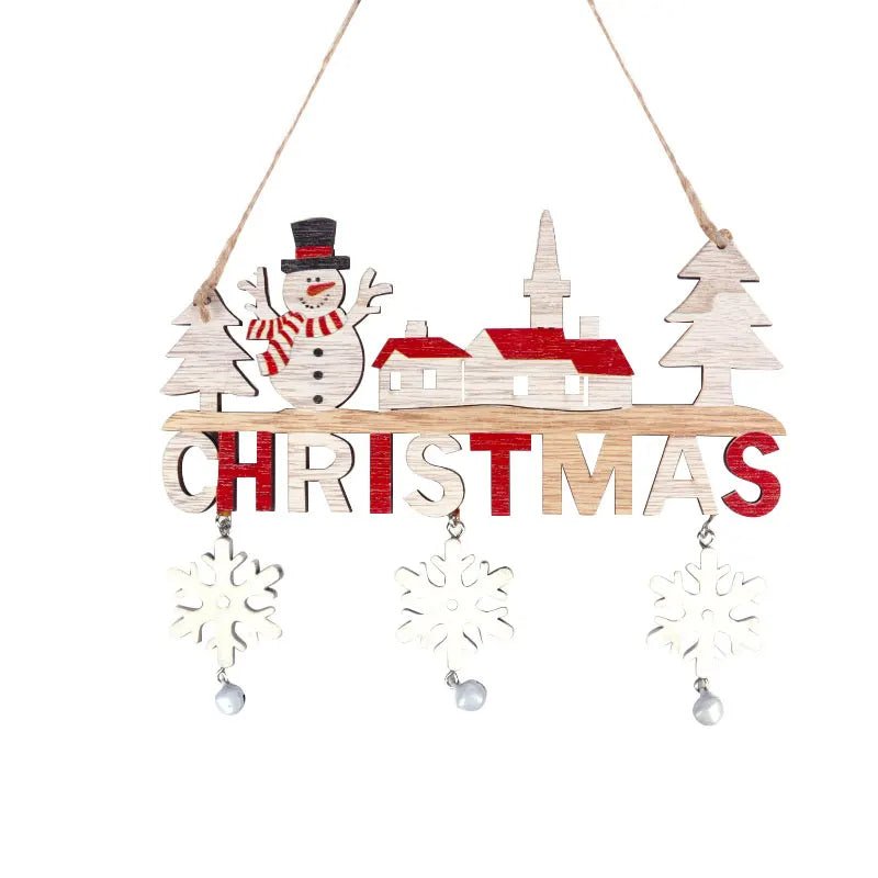 Merry Christmas Wooden Door Pendant Festive Holiday Welcome Sign