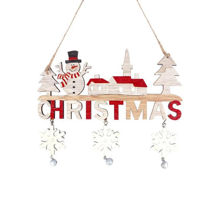 Merry Christmas Wooden Door Pendant Festive Holiday Welcome Sign