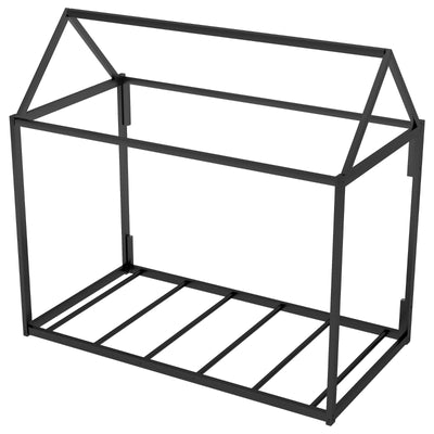 Metal House Shape Platform Bed Twin Frame For Kids Room