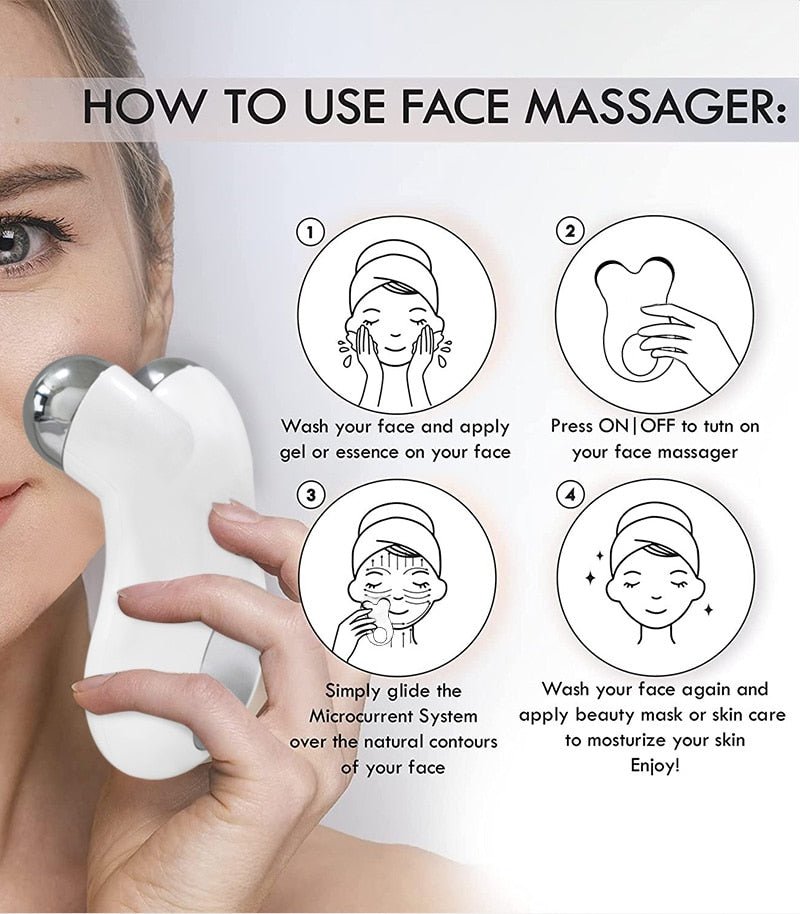 Microcurrent Face Lift Device For Skin Tightening And Wrinkle Removal