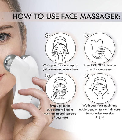 Microcurrent Face Lift Device For Skin Tightening And Wrinkle Removal