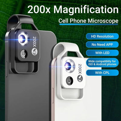 Microscope Mobile Phone Lens 200X Portable Science Education Toy