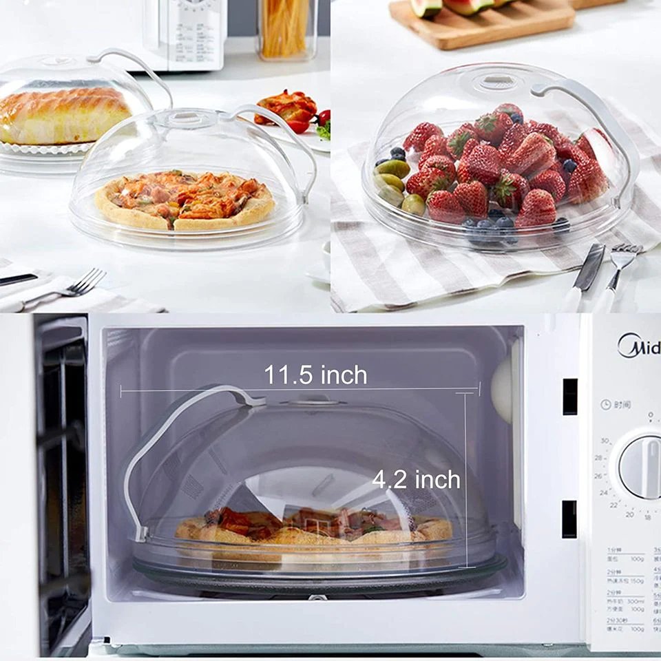 Microwave Food Cover Transparent Heat Resistant Plastic Lid