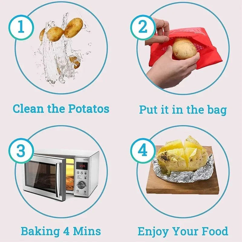 Microwave Potato Bag For Quick Easy Reusable Baked Potatoes