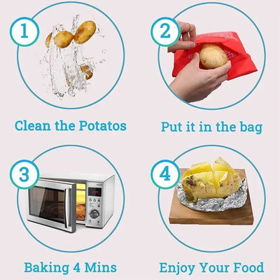 Microwave Potato Bag For Quick Easy Reusable Baked Potatoes