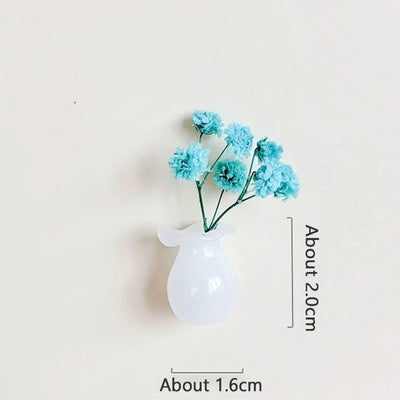 Mini Ceramic Vase Fridge Magnet Porcelain Planter For Kitchen Greenery