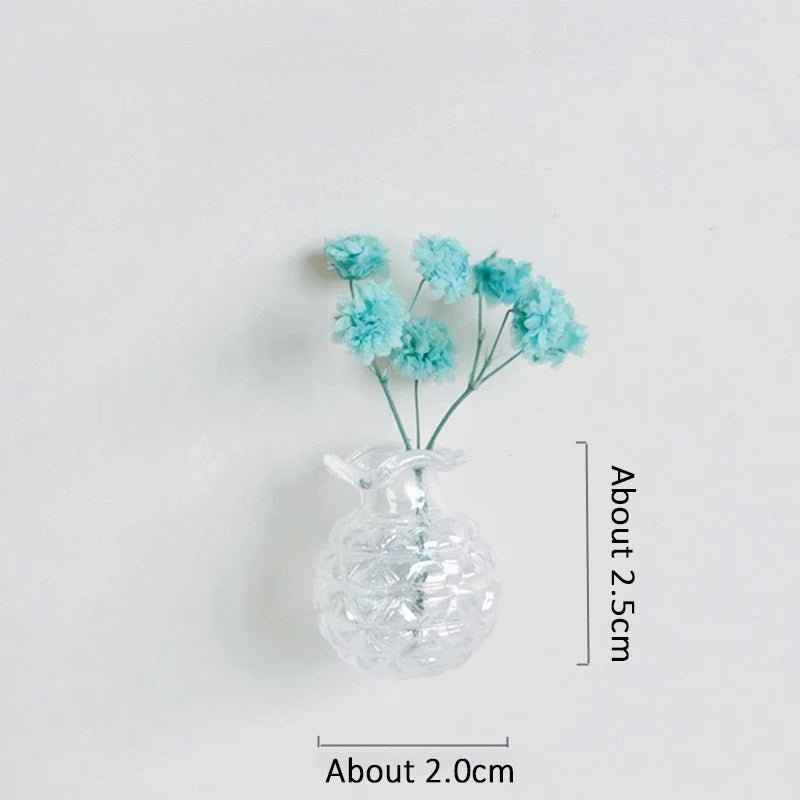 Mini Ceramic Vase Fridge Magnet Porcelain Planter For Kitchen Greenery