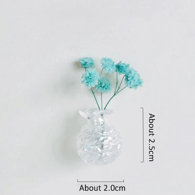 Mini Ceramic Vase Fridge Magnet Porcelain Planter For Kitchen Greenery