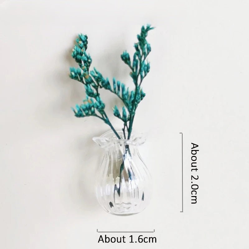 Mini Ceramic Vase Fridge Magnet Porcelain Planter For Kitchen Greenery