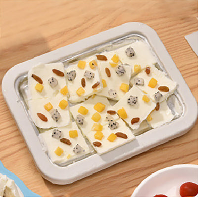 Mini Frozen Yogurt & Ice Cream Maker Pan With Spatulas For Rolled Treats
