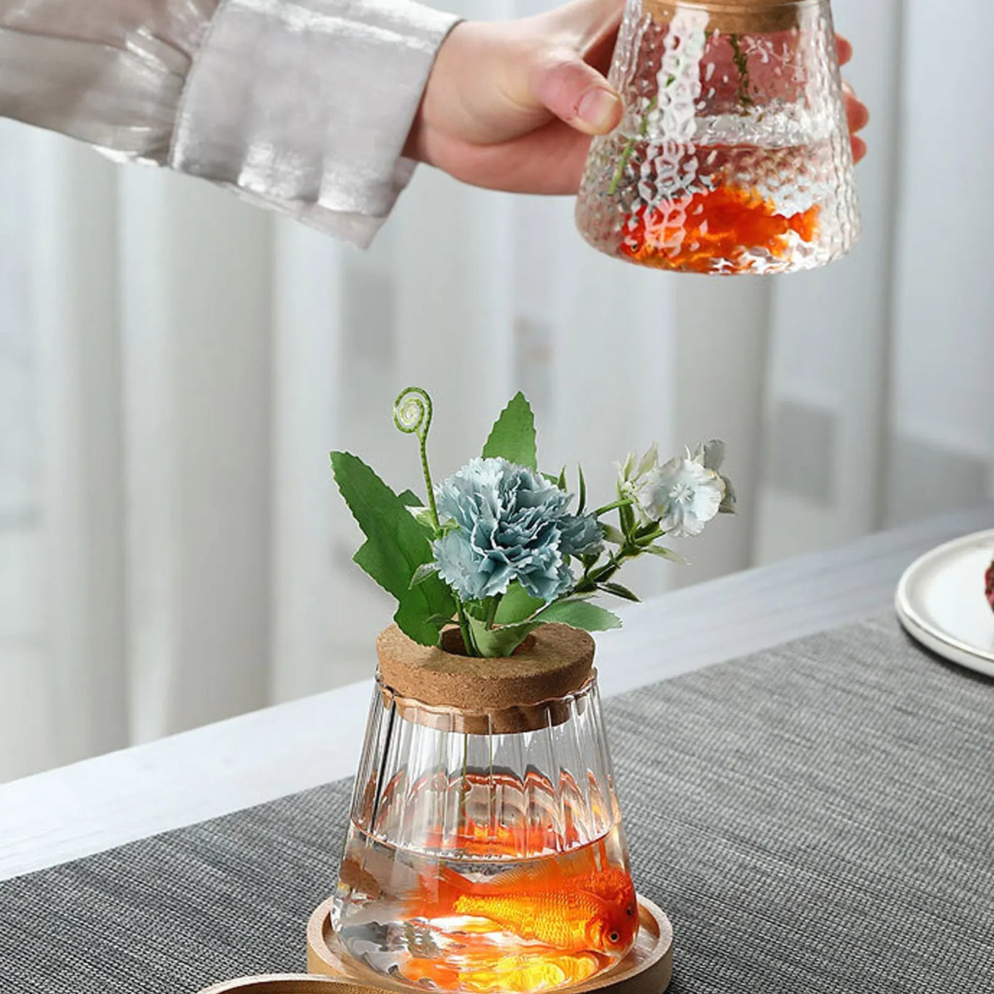 Mini Hydroponic Glass Flower Pot Transparent Stylish Soilless Planter