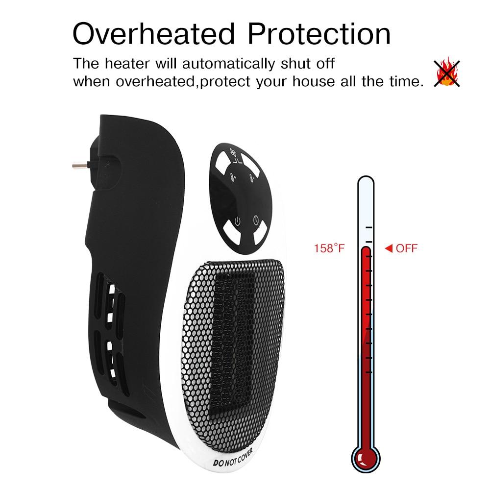 Mini Portable Electric Heater With Adjustable Thermostat For Bedroom