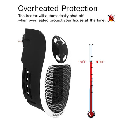 Mini Portable Electric Heater With Adjustable Thermostat For Bedroom