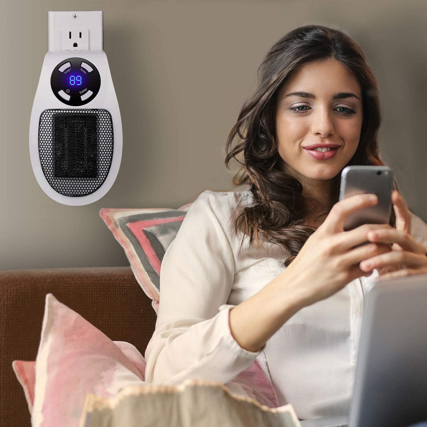 Mini Portable Electric Heater With Adjustable Thermostat For Bedroom