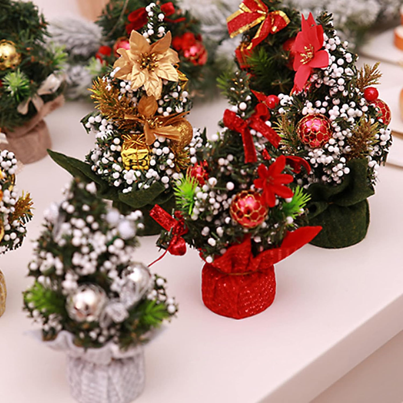 Mini Tabletop Christmas Tree Ornaments For Holiday And New Year Décor