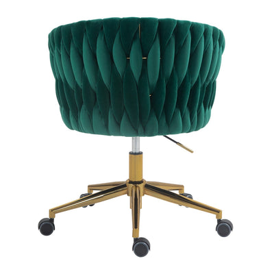 Modern Hand-Woven Dressing Chair With Adjustable 360 Degree Rotation
