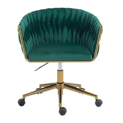 Modern Hand-Woven Dressing Chair With Adjustable 360 Degree Rotation