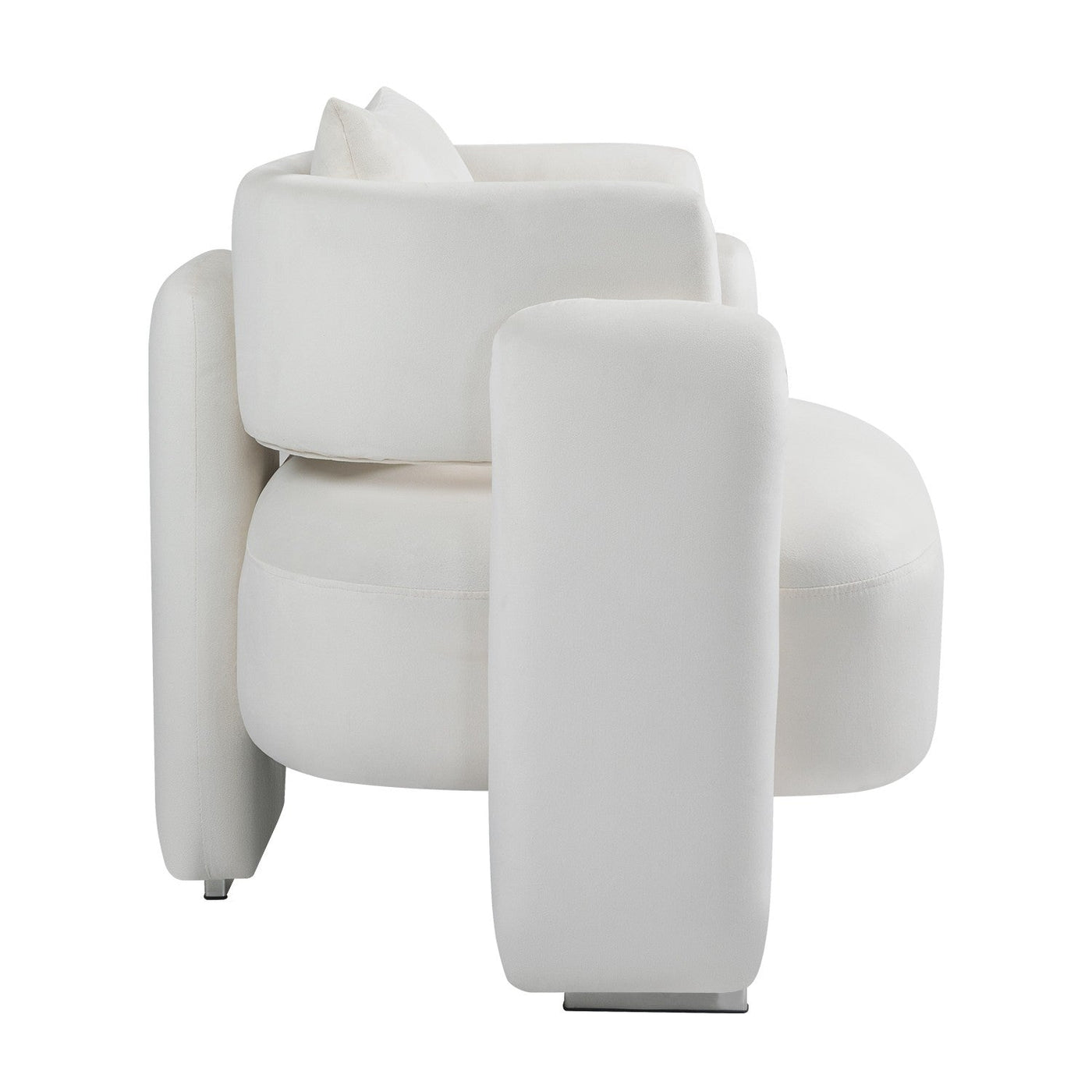 Modern Velvet Lounge Chair With Pillows For Living Room Bedroom