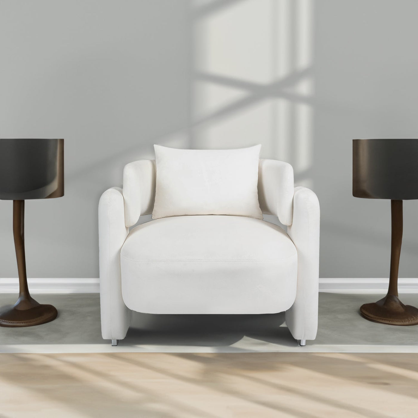 Modern Velvet Lounge Chair With Pillows For Living Room Bedroom
