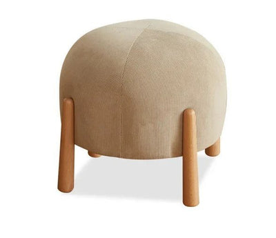 Modern Ottoman Wood Footstool Light Luxury Fabric For Lounge Hallway