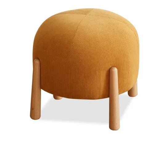Modern Ottoman Wood Footstool Light Luxury Fabric For Lounge Hallway
