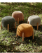Modern Ottoman Wood Footstool Light Luxury Fabric For Lounge Hallway