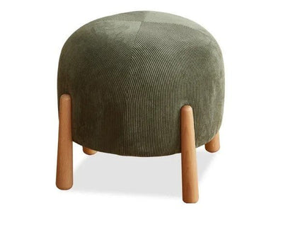 Modern Ottoman Wood Footstool Light Luxury Fabric For Lounge Hallway
