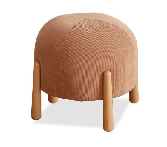 Modern Ottoman Wood Footstool Light Luxury Fabric For Lounge Hallway