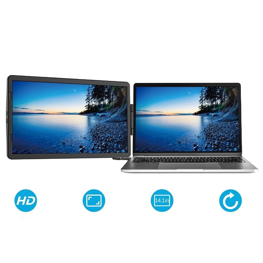 Portable Laptop Monitor 14.1 Inch FHD 1920x1080 For Mini PC Phone