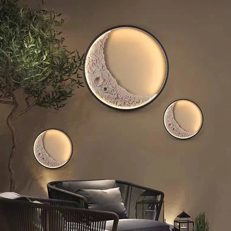LED Crescent Moon Wall Light Minimalist Decorative Bedroom Balcony Sconce