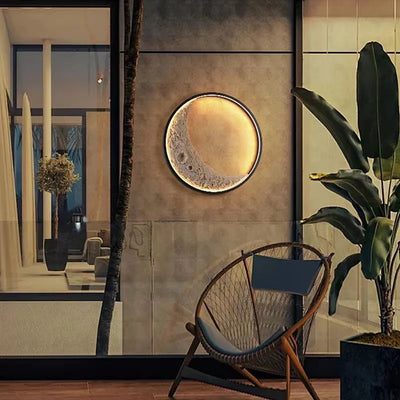 LED Crescent Moon Wall Light Minimalist Decorative Bedroom Balcony Sconce